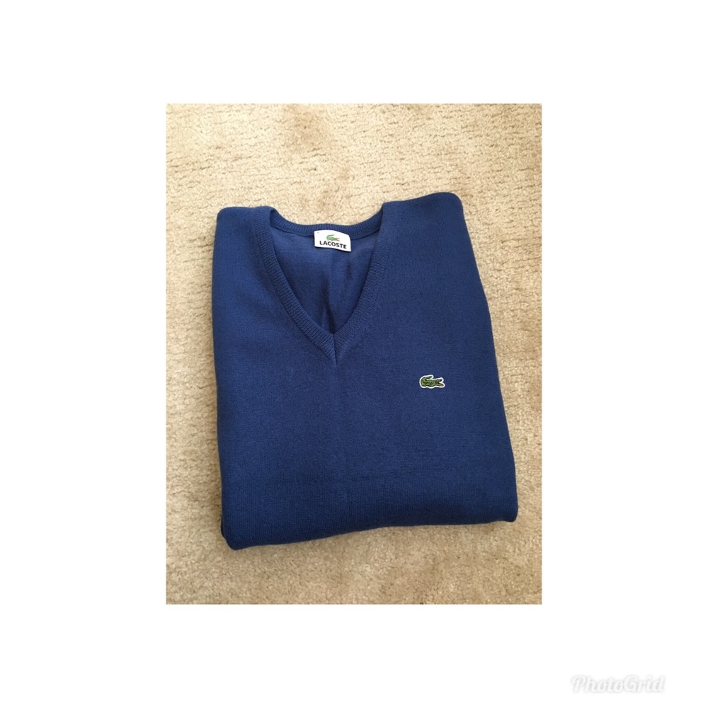 Lacoste Mens Cashmere V-Neck Sweater. Size -6(L) - Picture 2 of 4